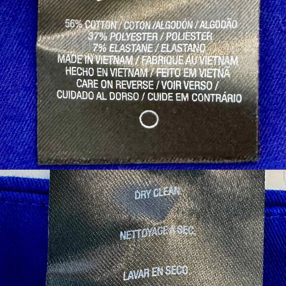 Elie Tahari Royal Blue Cropped Pants Slacks Cotton Blend Size 12 - Picture 9 of 9